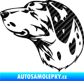 Samolepka Pes 002 levá Dalmatin 3D karbon černý