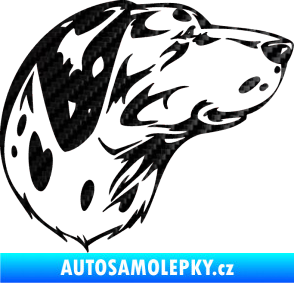 Samolepka Pes 002 pravá Dalmatin 3D karbon černý