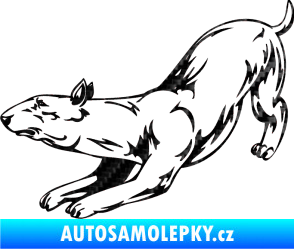 Samolepka Pes 009 levá 3D karbon černý