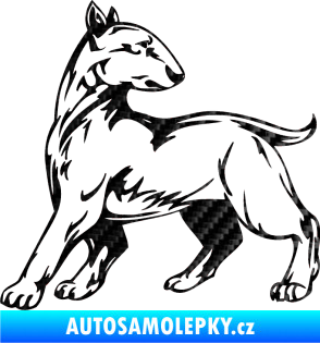 Samolepka Pes 011 levá 3D karbon černý
