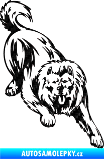 Samolepka Pes 031 pravá 3D karbon černý