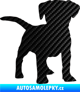 Samolepka Pes 056 pravá štěně 3D karbon černý