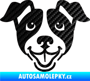 Samolepka Pes 065 3D karbon černý