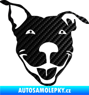 Samolepka Pes 072 pravá Pitbull 3D karbon černý