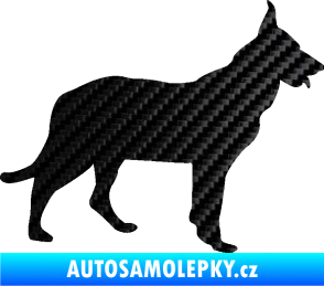 Samolepka Pes 079 pravá Německý ovčák 3D karbon černý