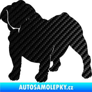 Samolepka Pes 089 levá Buldok 3D karbon černý