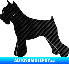 Samolepka Pes 091 levá Knírač 3D karbon černý