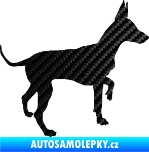 Samolepka Pes 093 pravá Pražský krysařík 3D karbon černý
