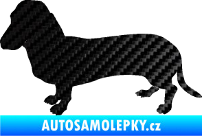 Samolepka Pes 094 levá Baset 3D karbon černý