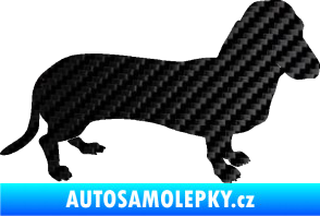 Samolepka Pes 094 pravá Baset 3D karbon černý