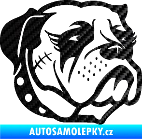 Samolepka Pes 097 pravá Buldok 3D karbon černý
