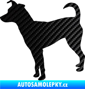 Samolepka Pes 100 levá Pražský krysařík 3D karbon černý