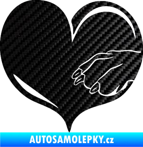 Samolepka Pes 102 pravá packa 3D karbon černý