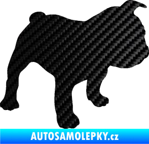 Samolepka Pes 108 pravá Francouzský buldoček 3D karbon černý