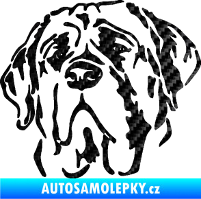 Samolepka Pes 125 levá anglický mastif 3D karbon černý