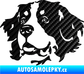 Samolepka Pes 131 levá bernský salašnický pes 3D karbon černý