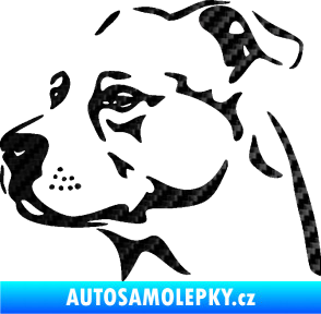 Samolepka Pes 134 levá Stafordširský bulteriér 3D karbon černý