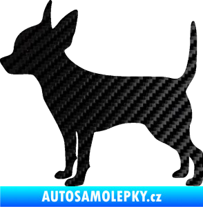 Samolepka Pes 138 levá čivava 3D karbon černý
