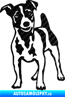 Samolepka Pes 144 levá Jack Russel terier 3D karbon černý