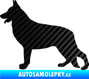 Samolepka Pes 154 levá německý ovčák 3D karbon černý
