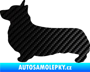 Samolepka Pes 164 levá Welsh Corgi Pembroke 3D karbon černý