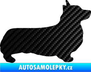 Samolepka Pes 164 pravá Welsh Corgi Pembroke 3D karbon černý