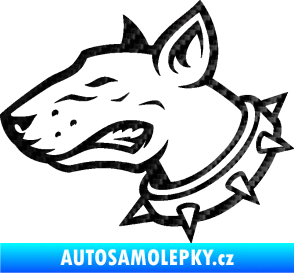 Samolepka Pes 167 levá pitbull 3D karbon černý