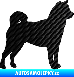 Samolepka Pes 191 pravá Shiba - Inu 3D karbon černý