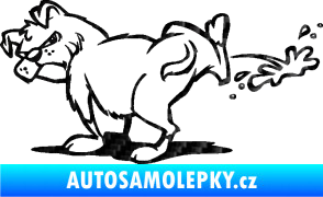 Samolepka Pes čůrá levá 3D karbon černý