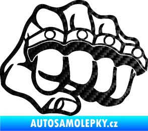 Samolepka Pěst boxer pravá 3D karbon černý
