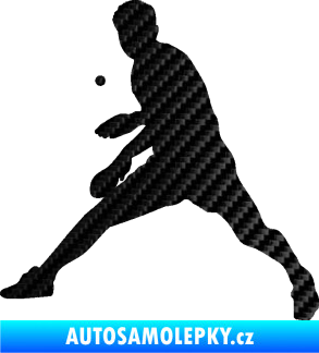 Samolepka Ping pong 002 levá 3D karbon černý