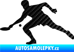 Samolepka Ping pong 001 levá 3D karbon černý