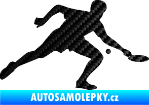 Samolepka Ping pong 001 pravá 3D karbon černý