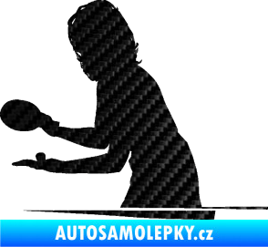 Samolepka Ping pong 005 levá 3D karbon černý