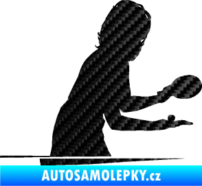 Samolepka Ping pong 005 pravá 3D karbon černý
