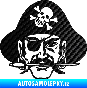 Samolepka Pirát 002 pravá 3D karbon černý