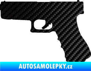 Samolepka Pistole 001 levá 3D karbon černý