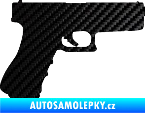 Samolepka Pistole 001 pravá 3D karbon černý
