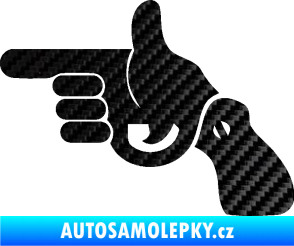 Samolepka Pistole 002 levá han gun 3D karbon černý