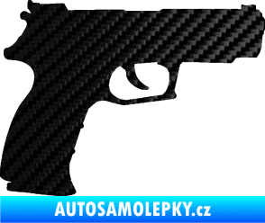 Samolepka Pistole 003 pravá 3D karbon černý
