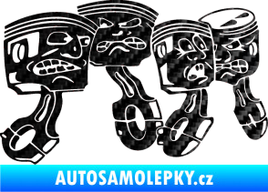 Samolepka Písty pravá 3D karbon černý