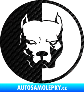 Samolepka Pitbull 001 kruh levá 3D karbon černý