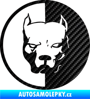 Samolepka Pitbull 001 kruh pravá 3D karbon černý