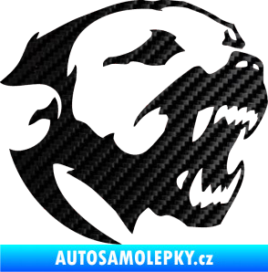 Samolepka Pitbull hlava 001 pravá 3D karbon černý