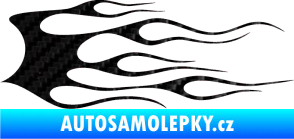 Samolepka Plameny 018 3D karbon černý