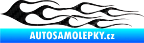 Samolepka Plameny 028 3D karbon černý