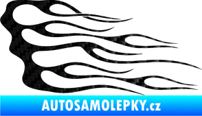 Samolepka Plameny 043 3D karbon černý