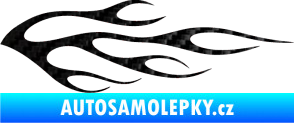 Samolepka Plameny 058 3D karbon černý