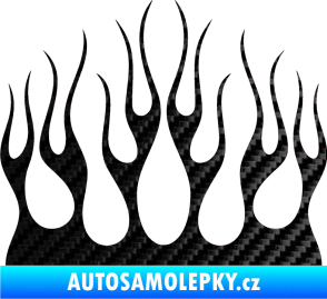 Samolepka Plameny 084 3D karbon černý