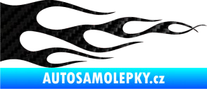 Samolepka Plameny 090 3D karbon černý